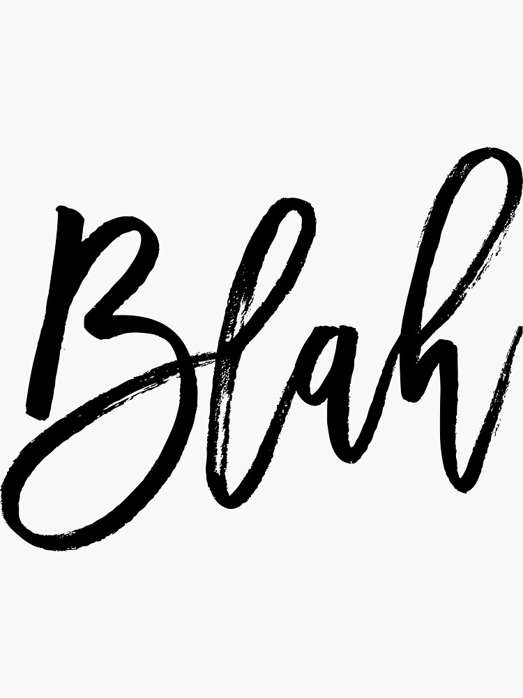 Blah hand brush lettering in black by mirunasfia