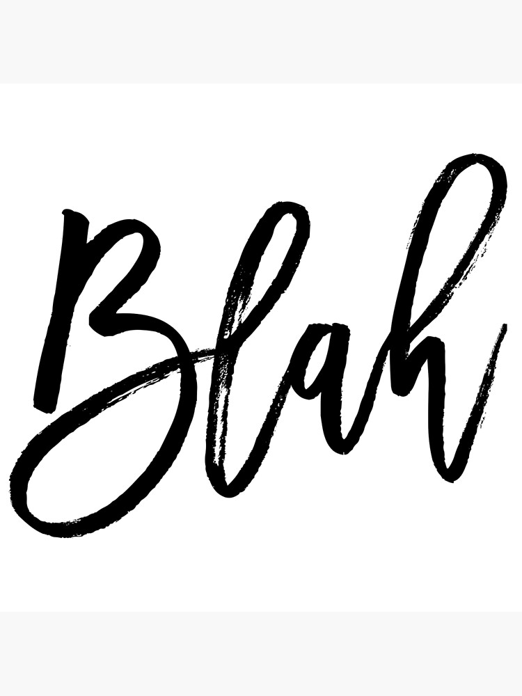 Blah hand brush lettering in black by mirunasfia