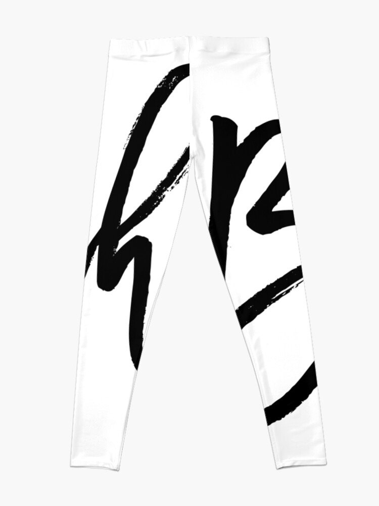 Alternate view of Blah hand brush lettering in black Leggings