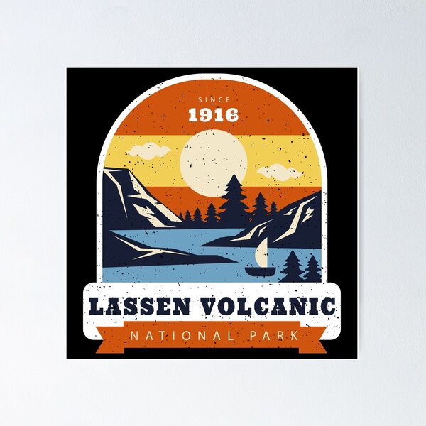 Item preview, Impresión de la insignia del Parque Nacional Volcánico Lassen 1916 designed and sold by Parag's Travel Shop.