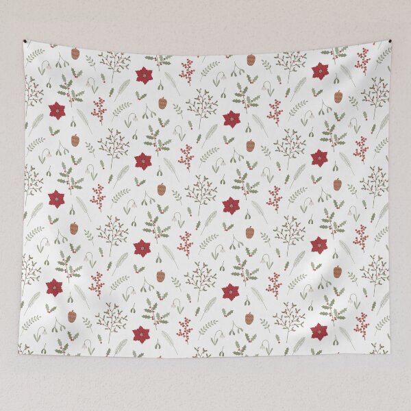 Item preview, Traditional Winter Christmas Plants Pattern designed and sold by Lizzie Scott.