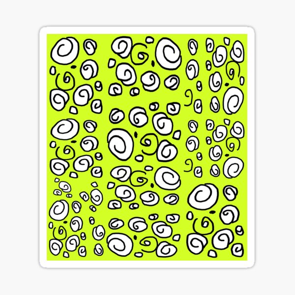 Swirl yellow black and white pattern Sticker