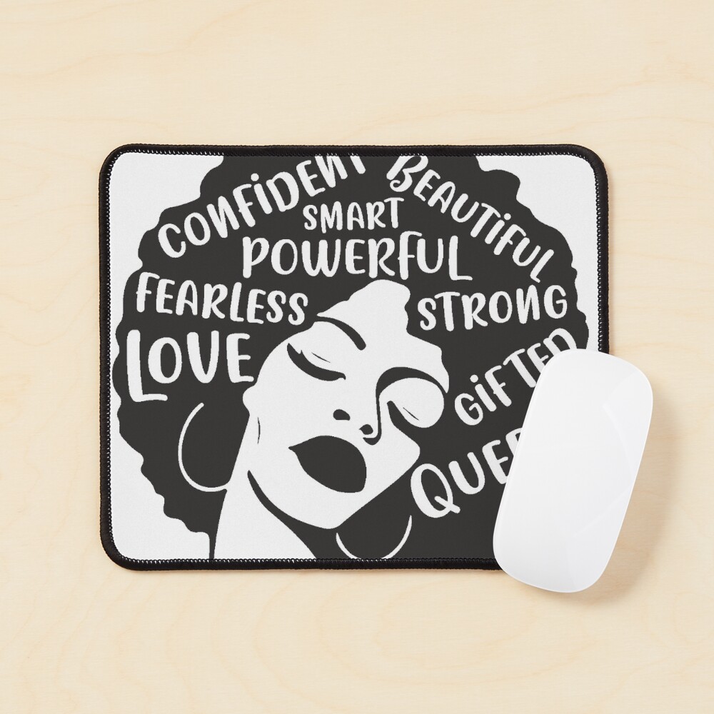 LADY FACE WITH WORDS Mouse Pad