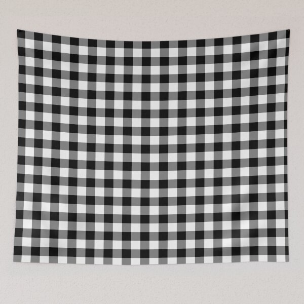 Item preview, Gingham check pattern black white grey checkered checkerboard designed and sold by YoungESC.