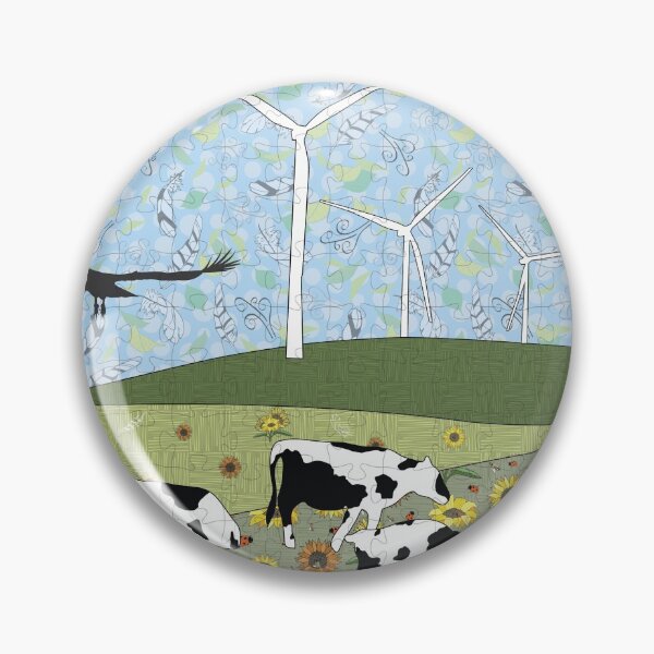 Item preview, My Place Tantanoola Wind Farm with Dairy Cows  designed and sold by CJAura by Claire Jane Johnson.