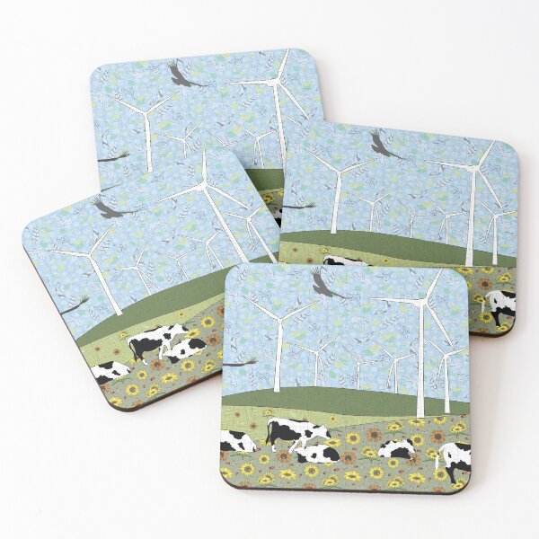 Item preview, My Place Tantanoola Wind Farm with Dairy Cows  designed and sold by CJAura by Claire Jane Johnson.