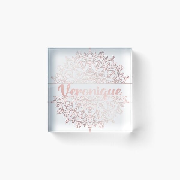 Item preview, First name Veronique mandala in rose gold designed and sold by felinefeelings.