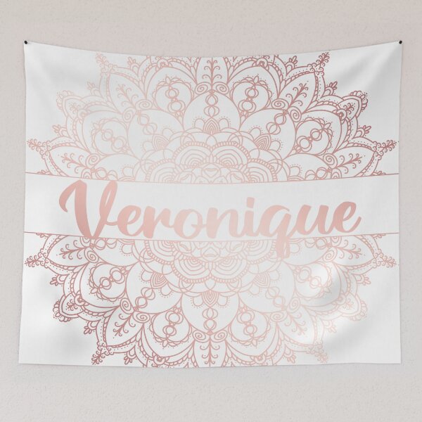 Item preview, First name Veronique mandala in rose gold designed and sold by felinefeelings.