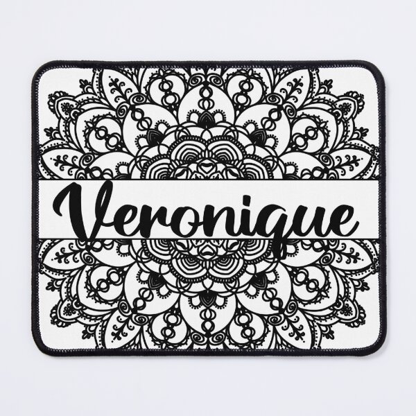 Item preview, First name Veronique mandala in black designed and sold by felinefeelings.