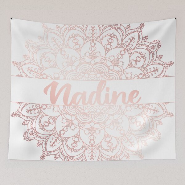 Item preview, First name Nadine mandala in rose gold designed and sold by felinefeelings.