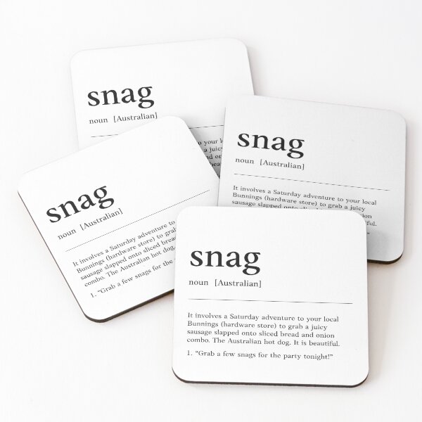 Item preview, Snag  |  Funny Australian slang, phrase and humor definition designed and sold by Magic Mango.