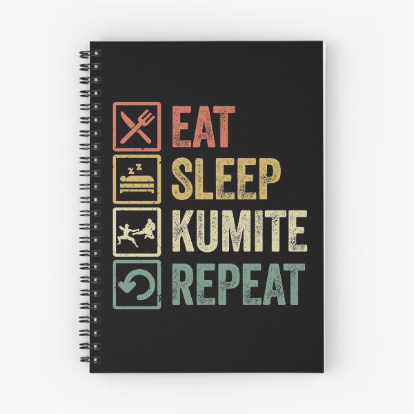 Artikelvorschau, Funny eat sleep kumite repeat retro vintage gift entworfen und verkauft von HN-ART.
