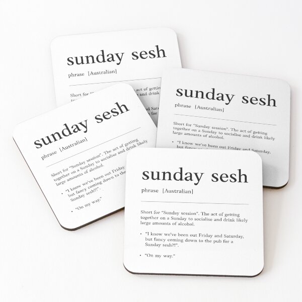 Item preview, Sunday Sesh |  Funny Australian slang, phrase and humor definition designed and sold by Magic Mango.
