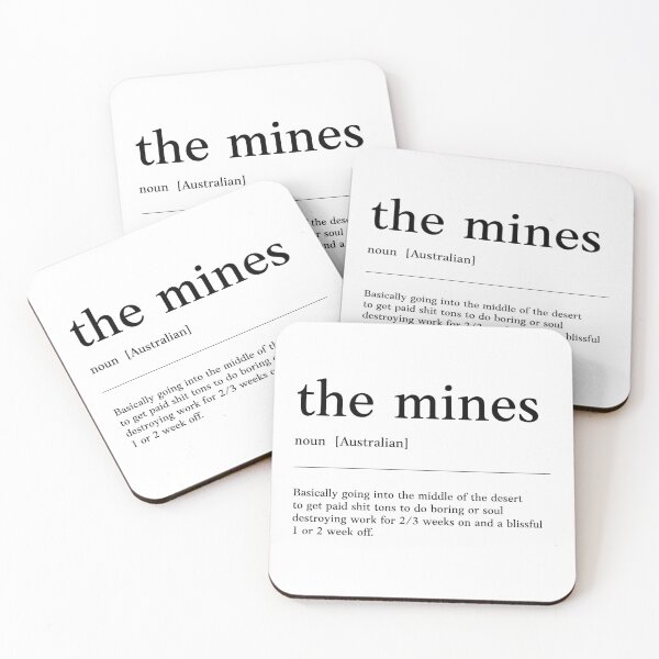 Item preview, The Mines |  Funny Australian slang, phrase and humor definition designed and sold by Magic Mango.