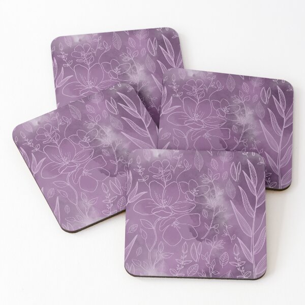 Item preview, Watercolour Line Art Florals Purple designed and sold by creativebakergb.