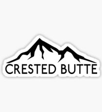 CRESTED BUTTE COLORADO Ski Skiing Mountain Mountains Skis Silhouette Snowboard Snowboarding Sticker