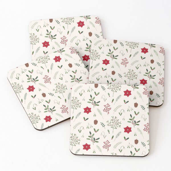 Item preview, Classic Traditional Winter Christmas Plants Pattern designed and sold by Lizzie Scott.