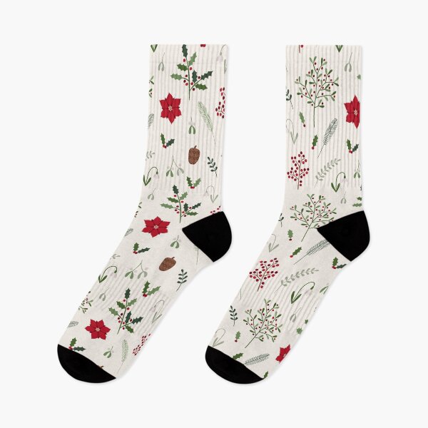 Item preview, Classic Traditional Winter Christmas Plants Pattern designed and sold by Lizzie Scott.