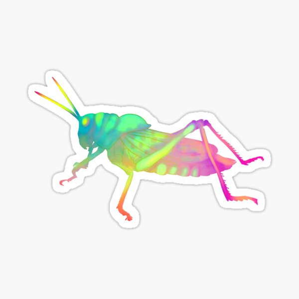 Mellow Colorful Grasshopper Glossy Sticker
