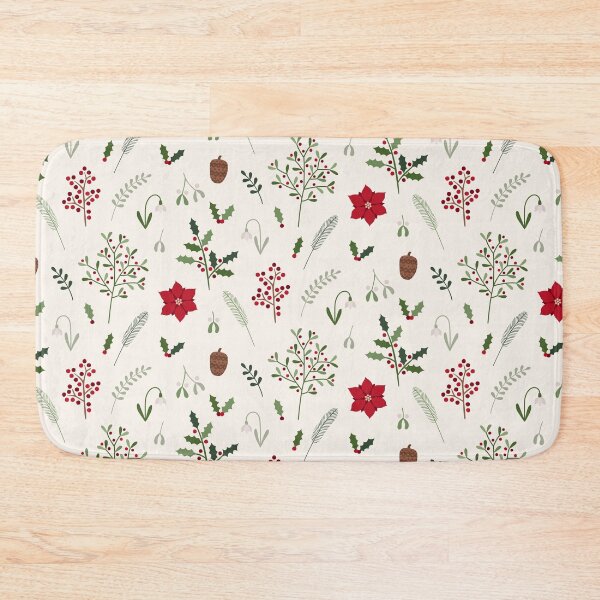 Item preview, Classic Traditional Winter Christmas Plants Pattern designed and sold by Lizzie Scott.