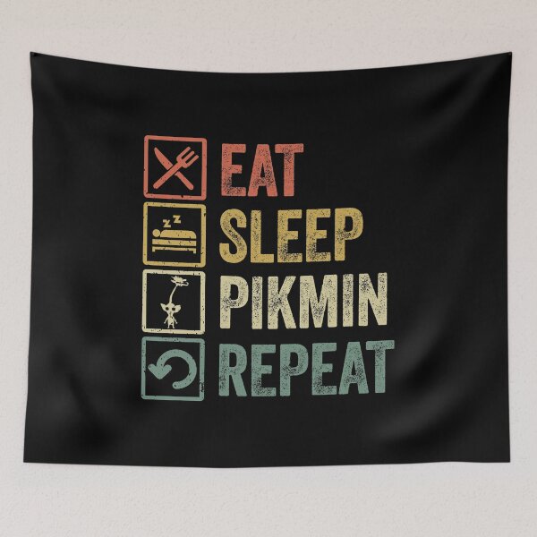 Item preview, Funny eat sleep pikmin repeat retro vintage gift designed and sold by HN-ART.