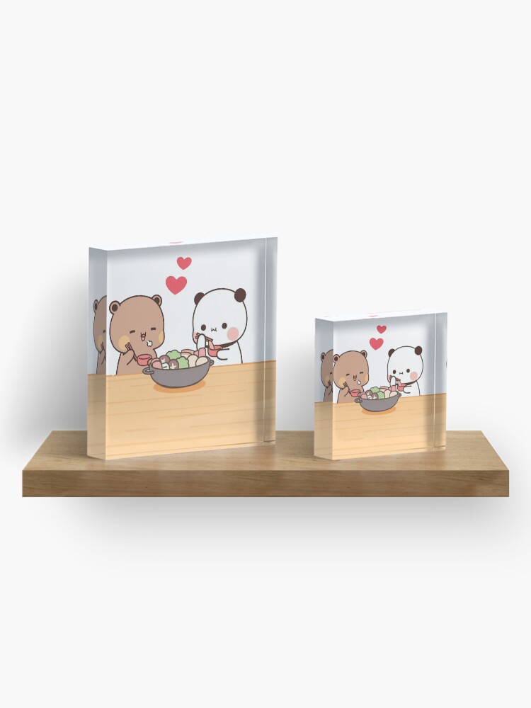 Alternate view of Panda And Brownie Bear Couple Acrylic Block
