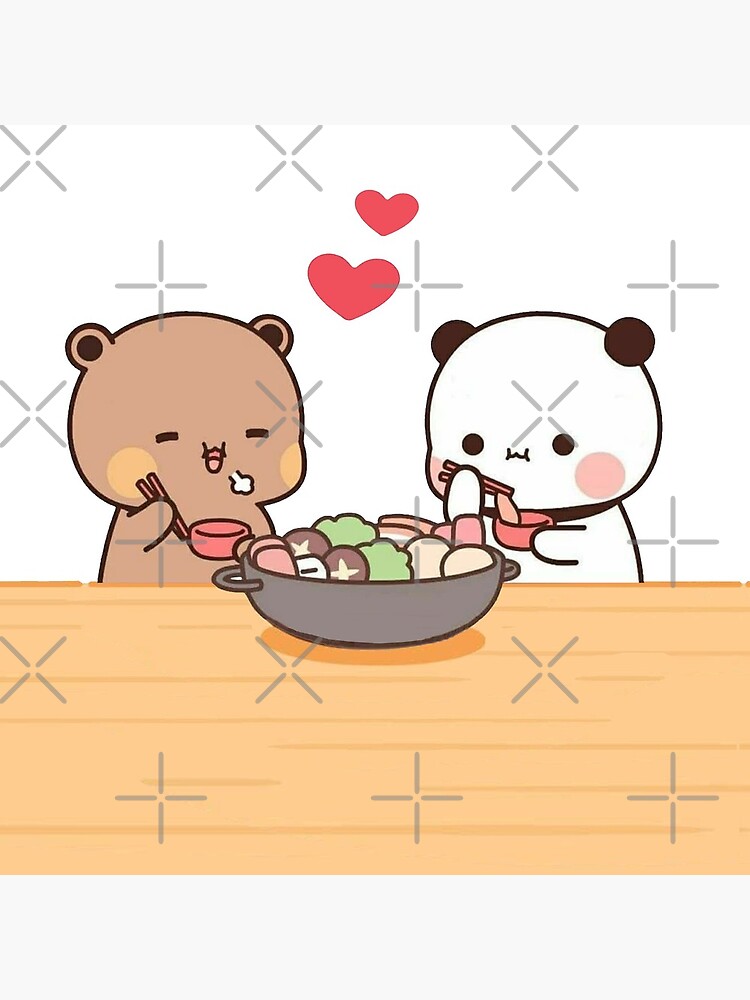 Panda And Brownie Bear Couple by mocha--cat