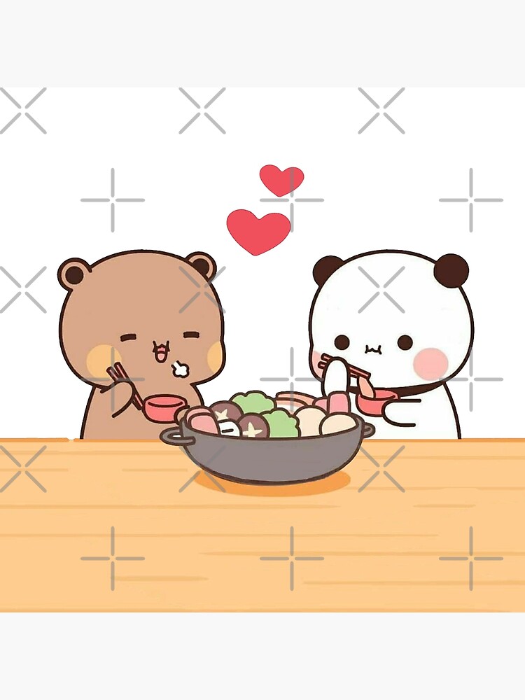 Disover Panda And Brownie Bear Couple  Bag