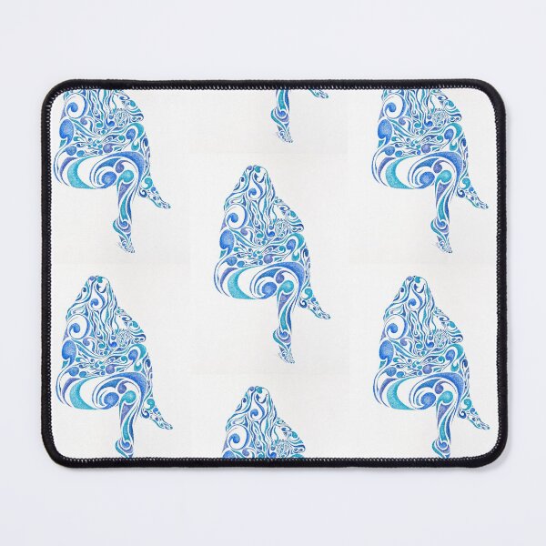 Liudmila toute en volutes bleues Tapis de souris