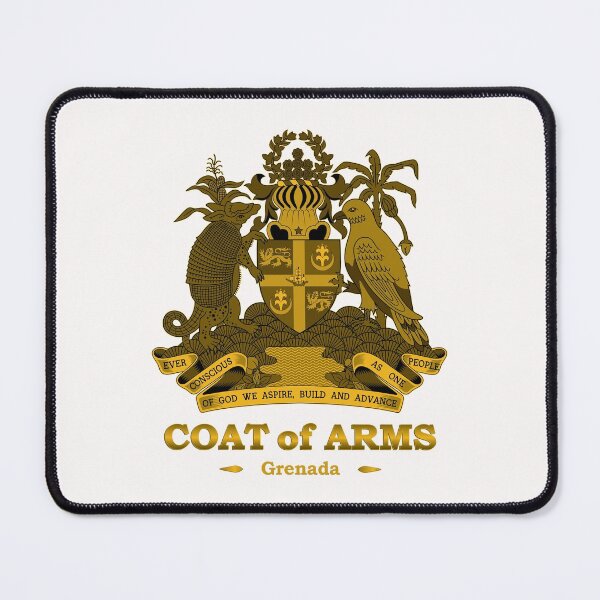 Item preview, Grenada coat of arms gold designed and sold by IdentiTee Studios.