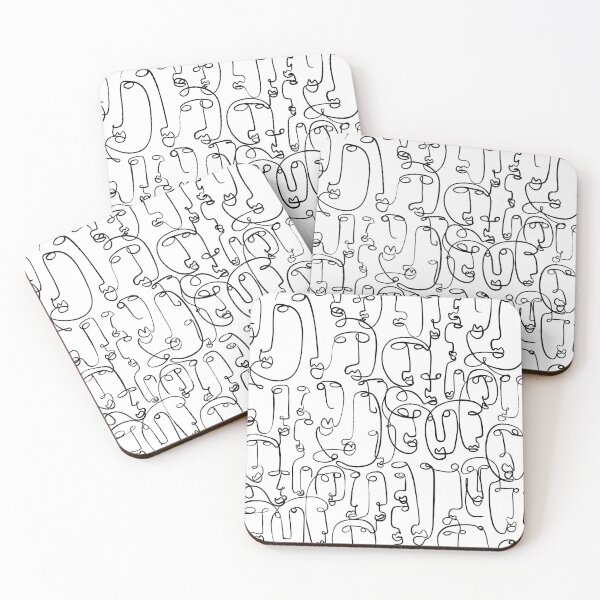 Item preview, Abstract Faces Line Art designed and sold by Tinteria.