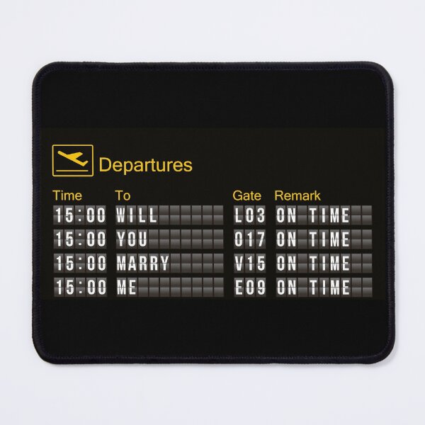 Item preview, Will you marry me Airport style designed and sold by mattpanta.