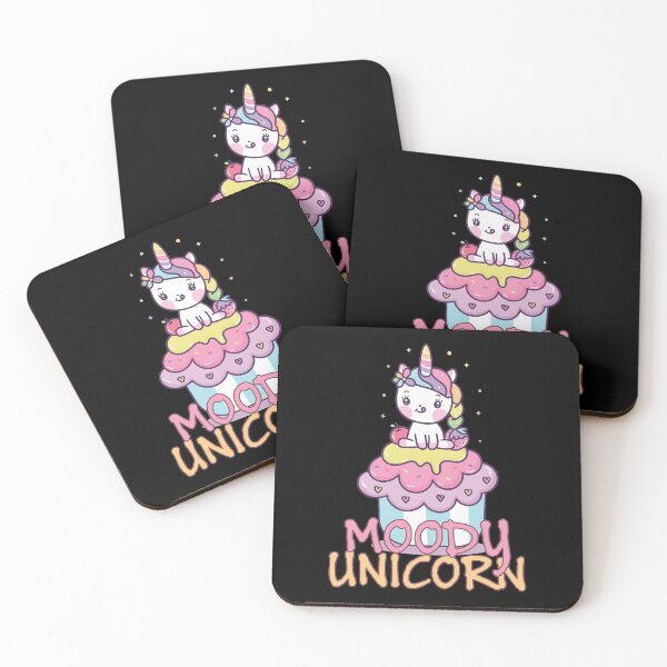 Item preview, Moody unicorn - Cute little unicorn on a cupcake you and your kids would love! - Available in stickers, clothing, etc designed and sold by crazycollective.