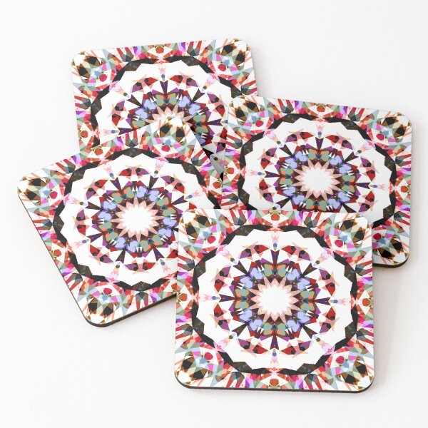 Item preview, Maximalist Red Purple Christmas Festive Star Snowflake Pattern Mosaic designed and sold by PatternPerfect.