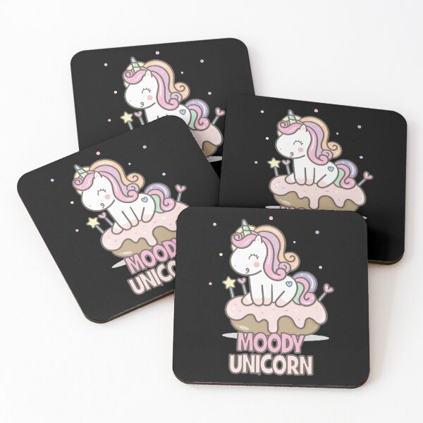 Item preview, Moody unicorn - Cute little unicorn on a cupcake you and your kids would love! - Available in stickers, clothing, etc designed and sold by crazycollective.