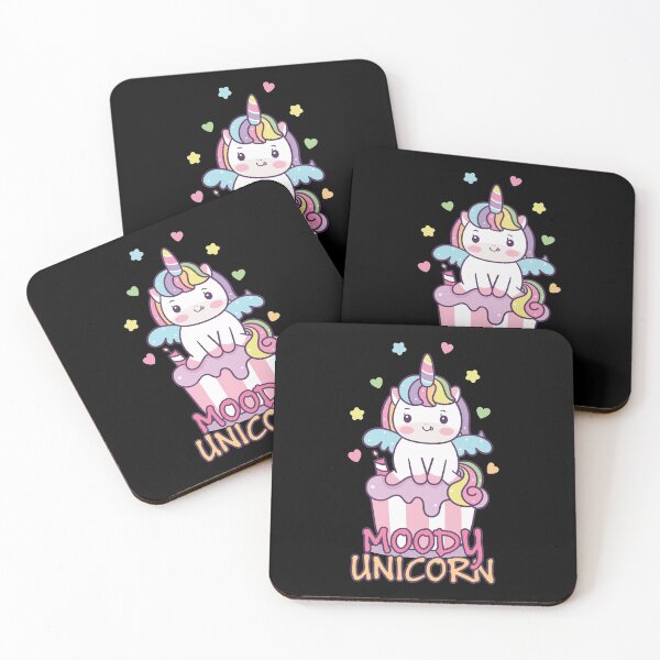 Item preview, Moody unicorn - Cute little unicorn on a cupcake you and your kids would love! - Available in stickers, clothing, etc designed and sold by crazycollective.