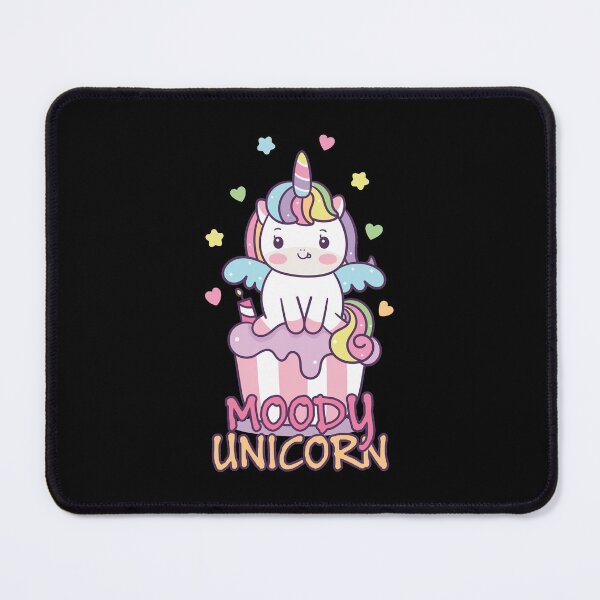 Item preview, Moody unicorn - Cute little unicorn on a cupcake you and your kids would love! - Available in stickers, clothing, etc designed and sold by crazycollective.