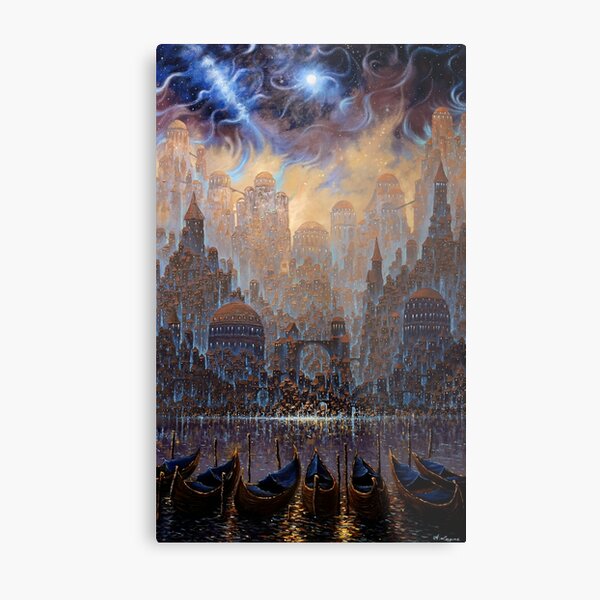 Moonlight City never sleeps Metal Print