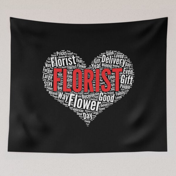 Item preview, Florist Heart Shape Word Cloud Design print designed and sold by theodoros20.