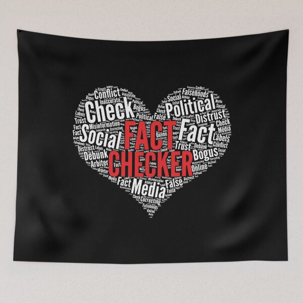 Item preview, Fact-Checker Heart Shape Word Cloud Design graphic designed and sold by theodoros20.