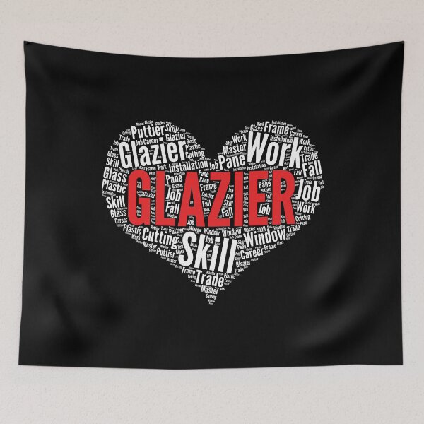 Item preview, Glazier Heart Shape Word Cloud Design Glass Fitter product designed and sold by theodoros20.