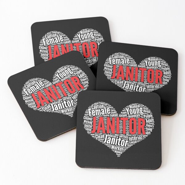 Item preview, Janitor Heart Shape Word Cloud Design design designed and sold by theodoros20.
