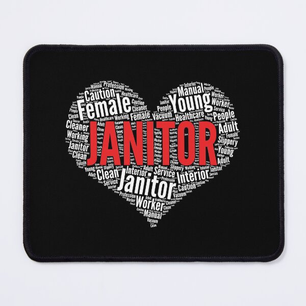 Item preview, Janitor Heart Shape Word Cloud Design design designed and sold by theodoros20.