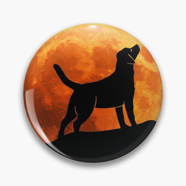Item preview, labrador retriever Dog Silhouette in moon gift designed and sold by alaechamlal.