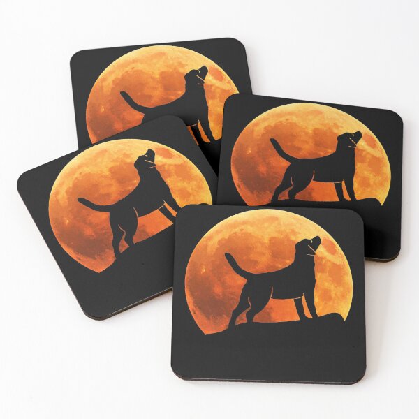 Item preview, labrador retriever Dog Silhouette in moon gift designed and sold by alaechamlal.