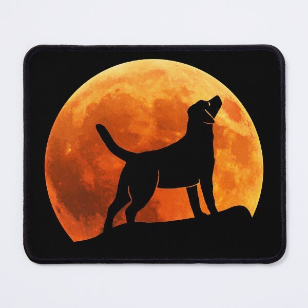 Item preview, labrador retriever Dog Silhouette in moon gift designed and sold by alaechamlal.
