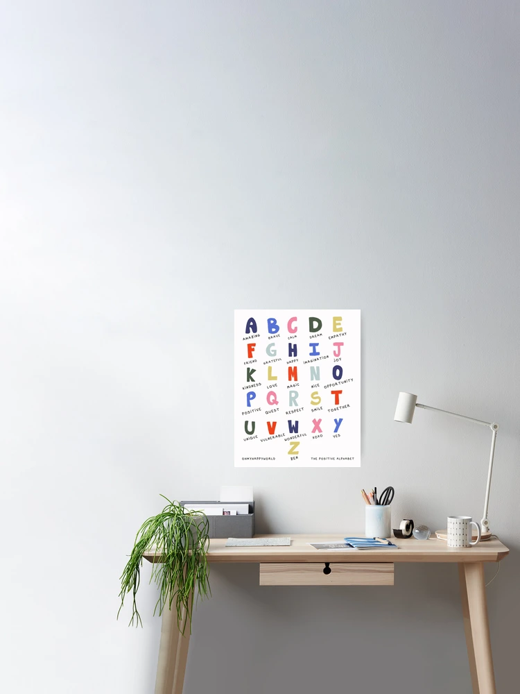 Positive alphabet  Poster for Sale by ohmyhappyworld