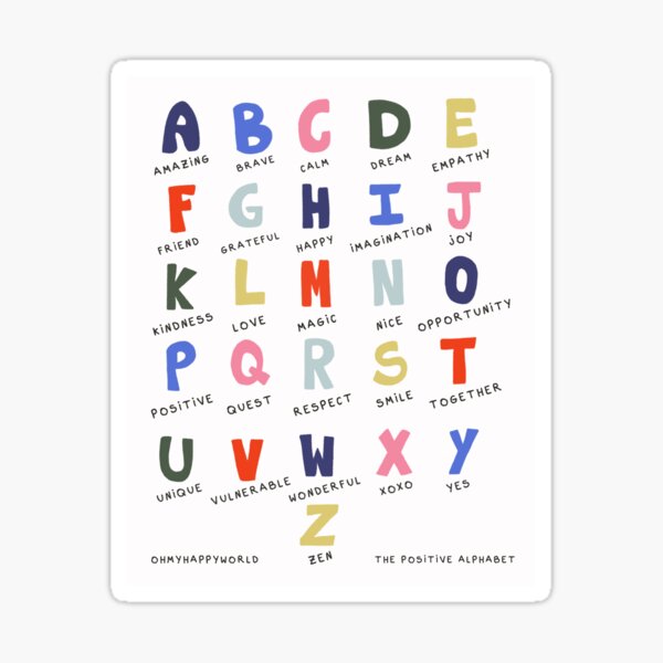 Positive alphabet  Sticker