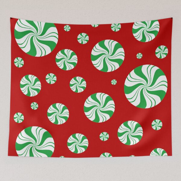 Item preview, Green Round Peppermint Christmas Pattern designed and sold by Deborah Camp.