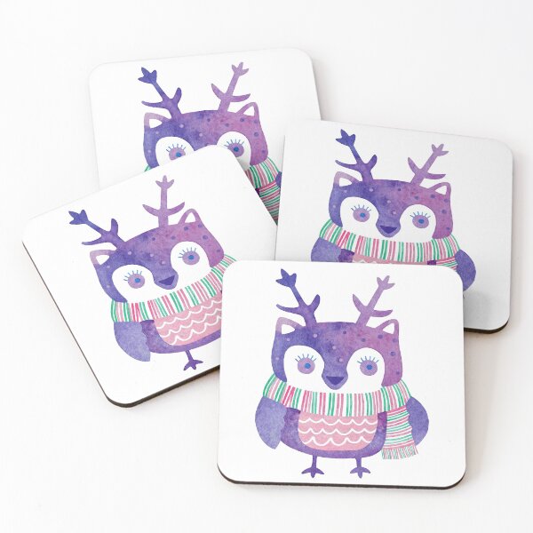 Item preview, Cute watercolor christmas owl designed and sold by Darina Gulbina.